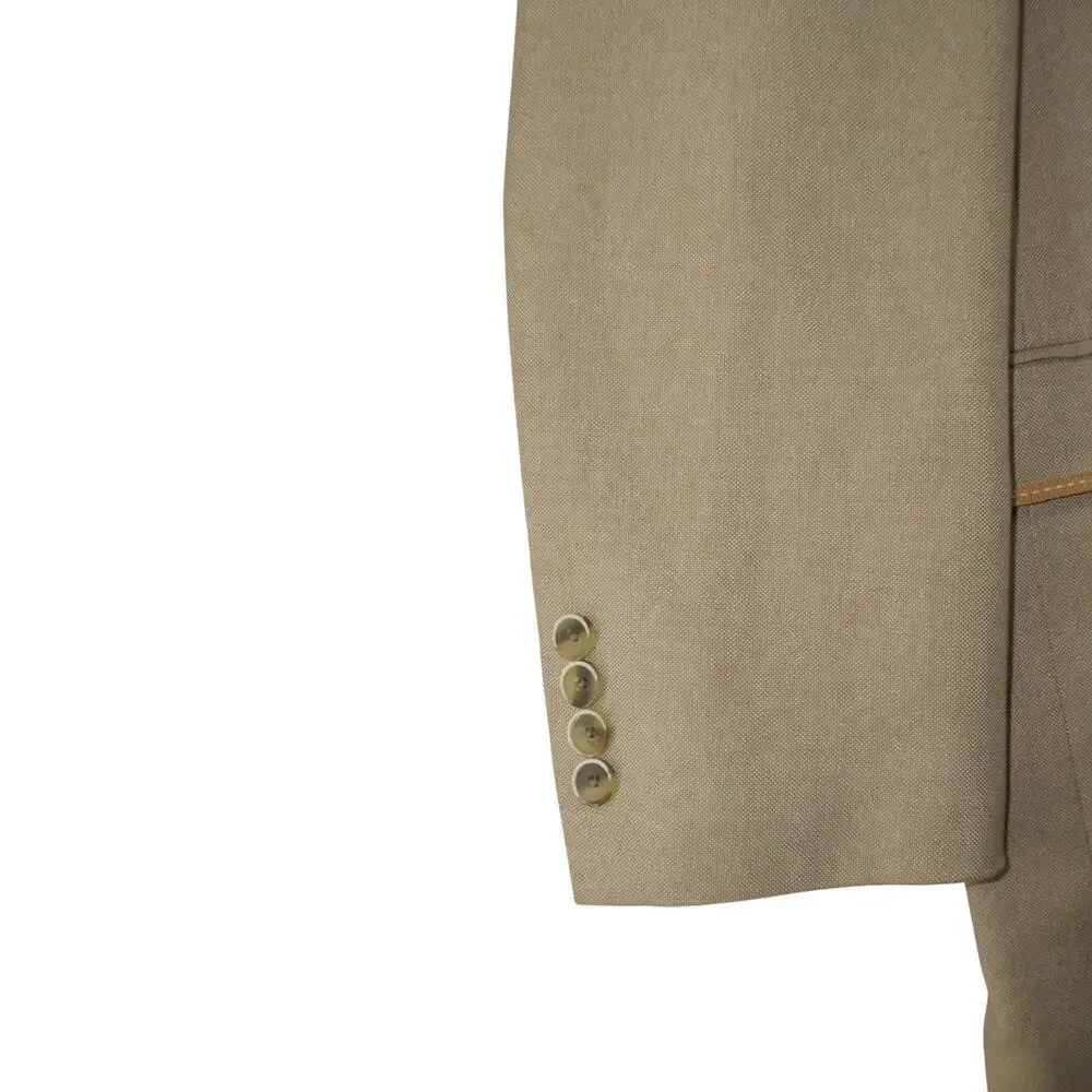 Van Heusen Studio Blazer Men’s 2 Button Sport Coat Tan Paisley Lined Retro Vtg
